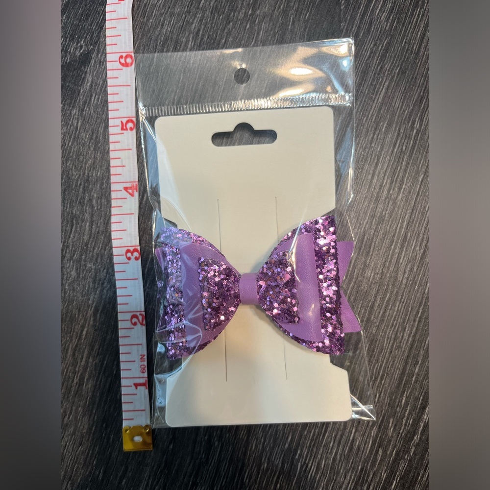 All bows 5/$20 Adorable purple glitter hair bow!